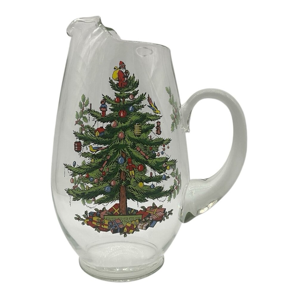 Spode VTG Tall Christmas Tree Pitcher with Handle, Ice Lip  Christmas Home Decor